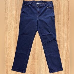 Women's Navy Straight-Leg Jeans
